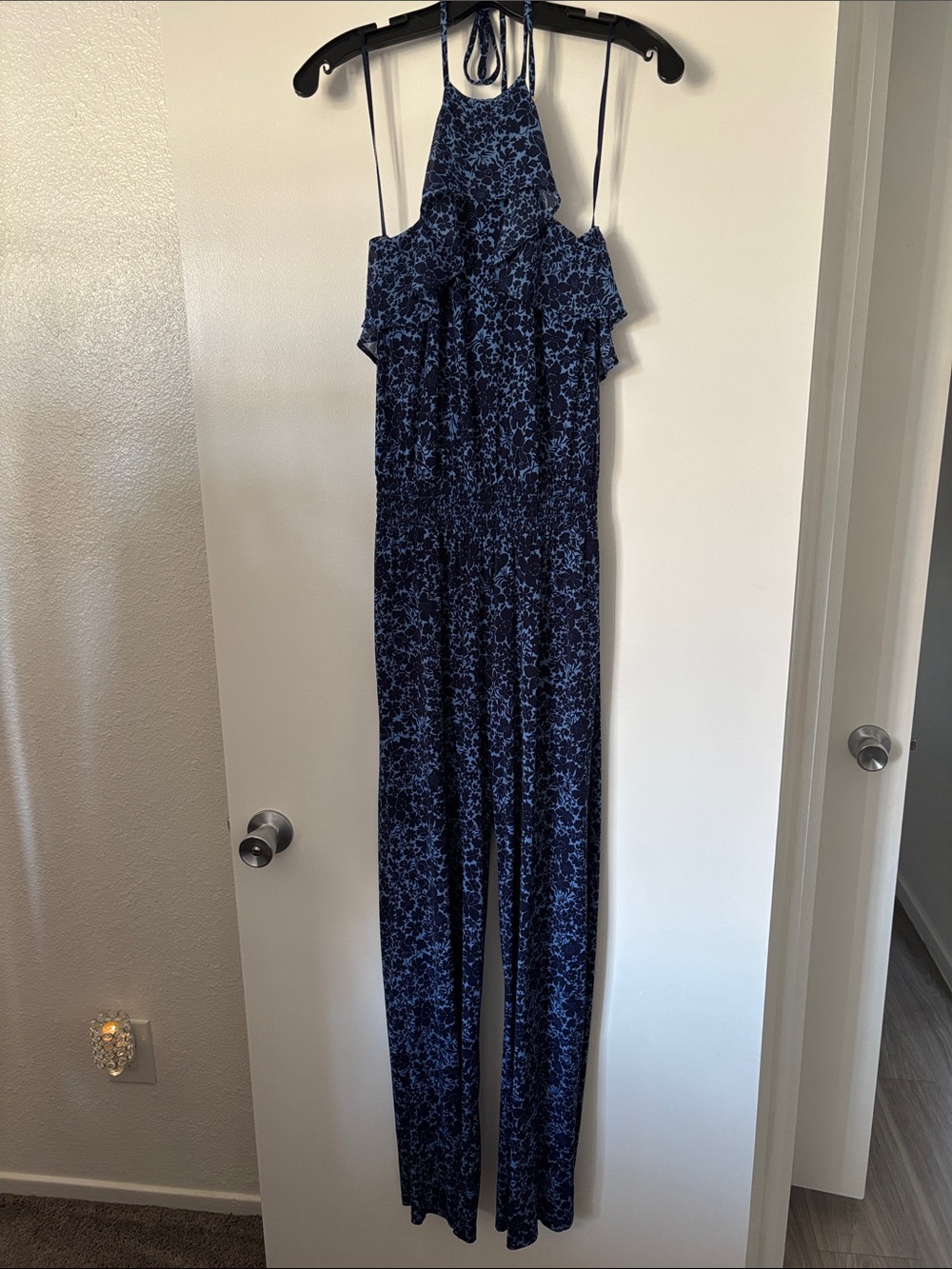 Michael Kors Navy Floral Halter Jumpsuit